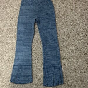 Free People Golden Hour Ribbed Flare Leg Knit Pull-On Pants